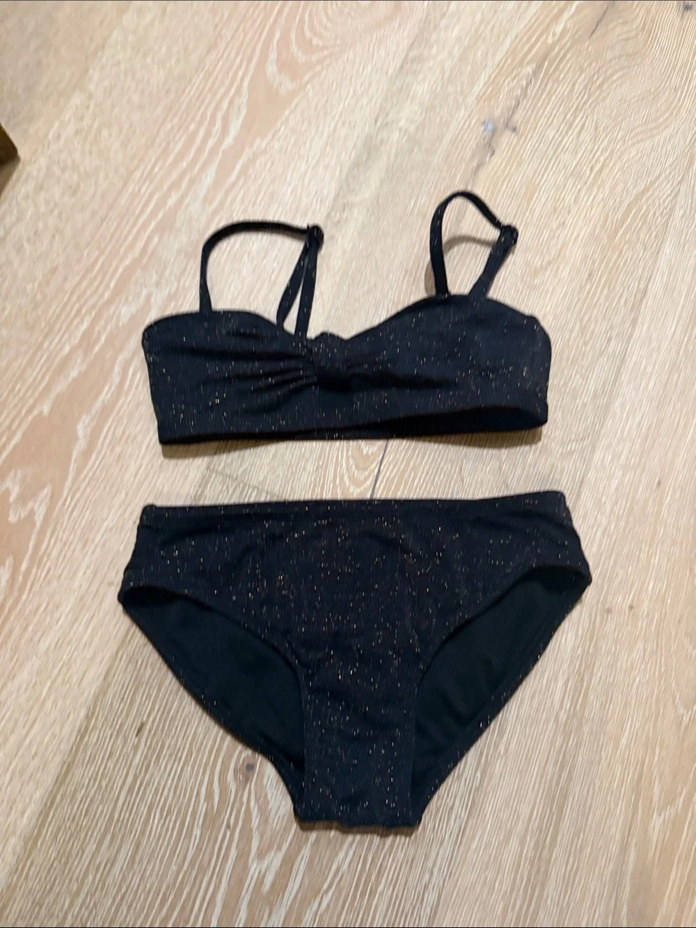 Art Class Girls M (8) Black Sparkle Bikini Set
